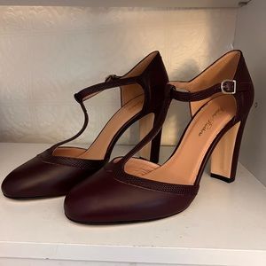 Brooks Brothers Burgundy T-Strap Mary Jane’s